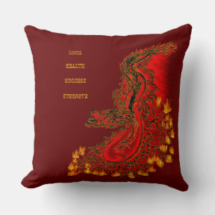 China Dragon red och guld design Kudde