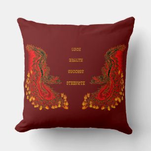 China Dragon red och guld design Kudde