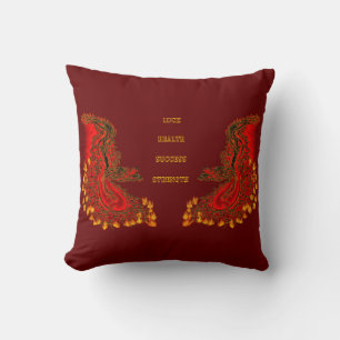 China Dragon red och guld design Kudde
