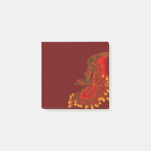 China Dragon red och guld design Post-it Block