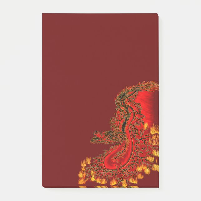 China Dragon red och guld design Post-it Block (Framsida)