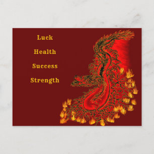 China Dragon red och guld design Vykort