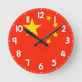 China Flag Wall Clock - Flag of China Rund Klocka