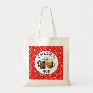 CHINA FLAGGA 干 Tecknad 杯 Öl Cheers Tygkasse
