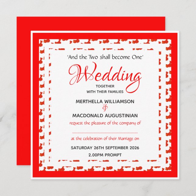 CHINA FLAGGA Anpassningsbar Patriotic Square Bröll Inbjudningar (Fram/baksida)