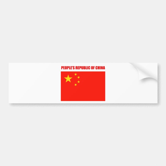 China Flagga av hög kvalitet Bildekal (Framsidan)