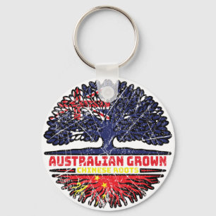 China Flagga för kinesiska australiska Australien Nyckelring