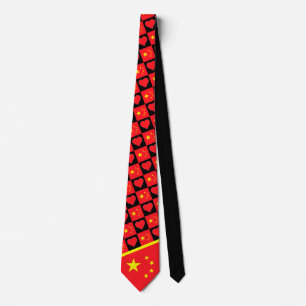 China Flagga Heart Mönster Kinesiskt Pride Slips