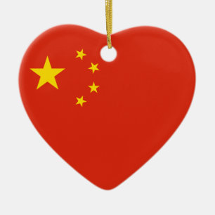 China Flagga Heart Ornament