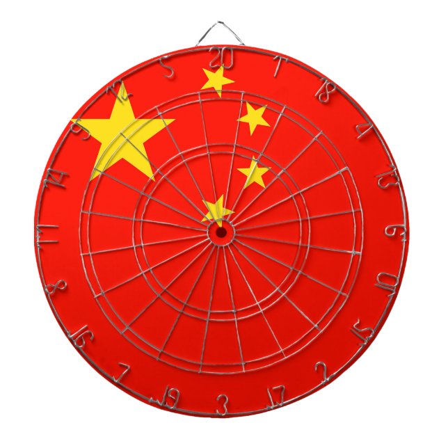 China Flagga - Hög kvalitet Darttavla (Framsidan)