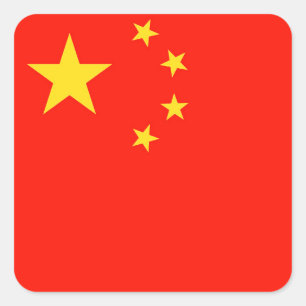 China Flagga - Hög kvalitet Fyrkantigt Klistermärke