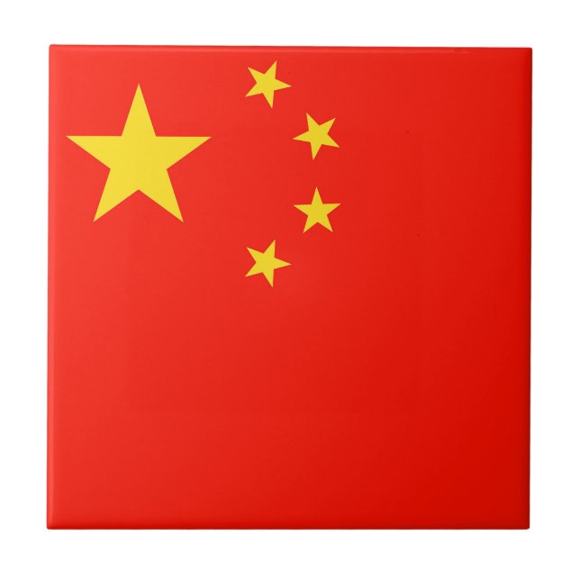 China Flagga - Hög kvalitet Kakelplatta (Framsidan)