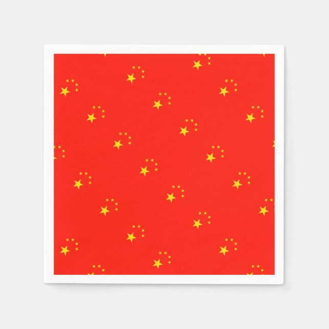 China Flagga - Hög kvalitet Pappersservett (Framsidan)