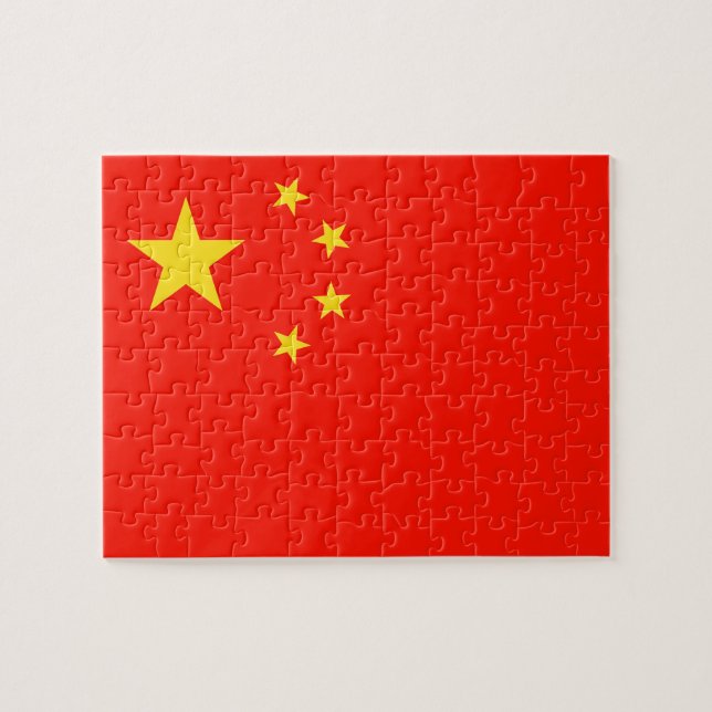China Flagga - Hög kvalitet Pussel (Horisontell)
