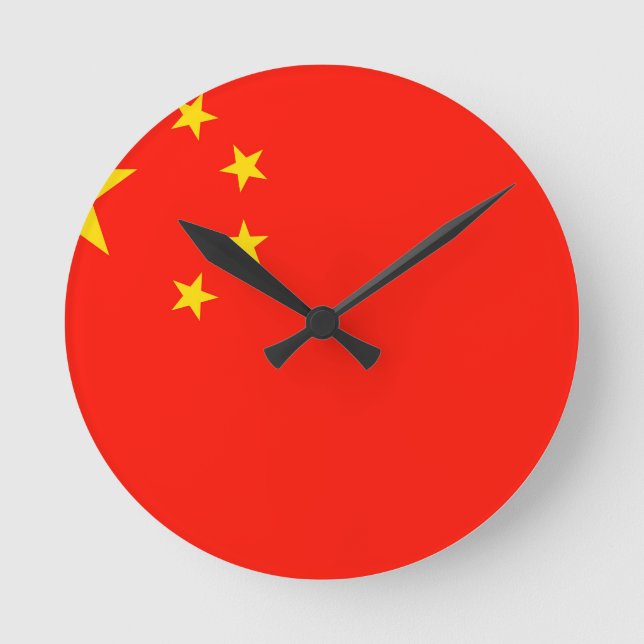 China Flagga - hög kvalitet Rund Klocka (Framsida)