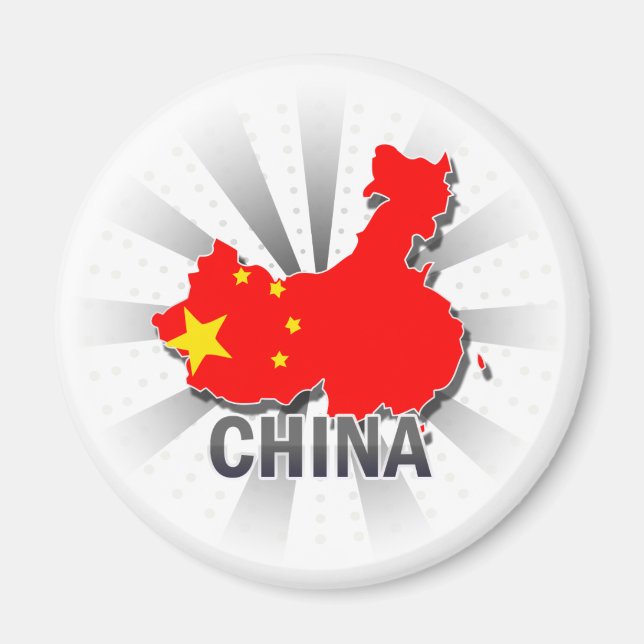 China Flagga Karta 2.0 Magnet (Framsidan)