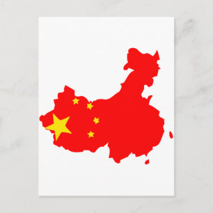 China flagga karta vykort