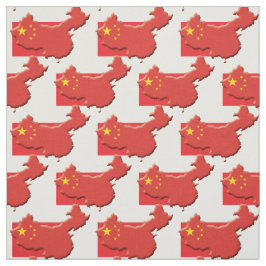 CHINA Flagga kinesisk Karta-kontur Tyg