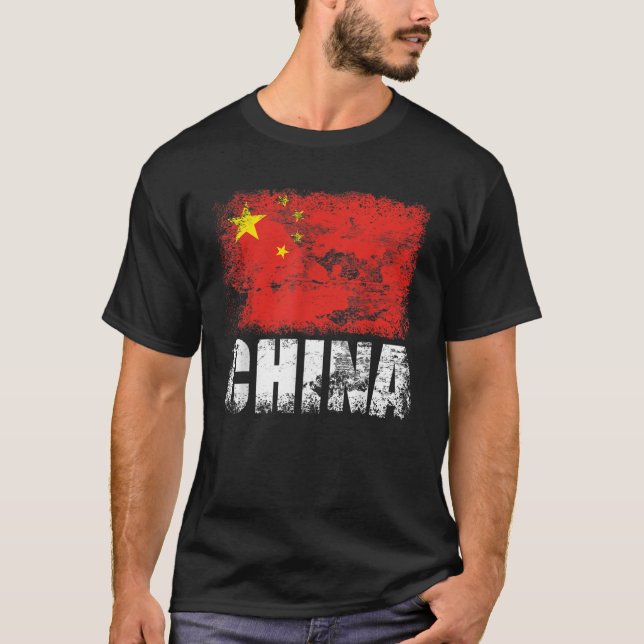 China Flagga kinesiska Flagga Red Tee (Framsida)