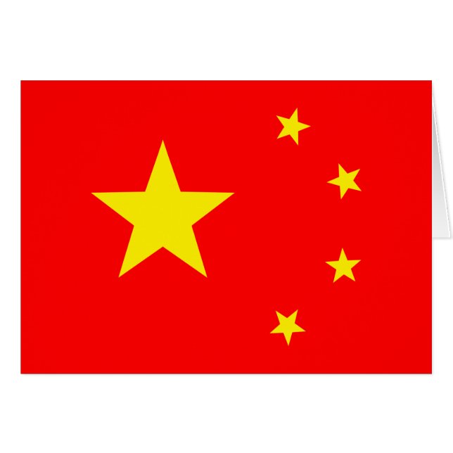 China Flagga "Klassisk" Hälsningskort (Framsidan Horizontal)