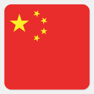 China Flagga Sticker Fyrkantigt Klistermärke