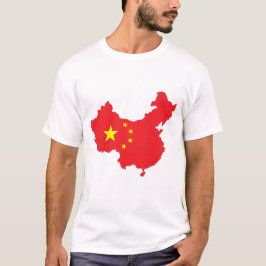 China Flagga vid Karta T Shirt