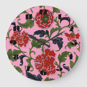 China Flowers Wall Clock Stor Klocka