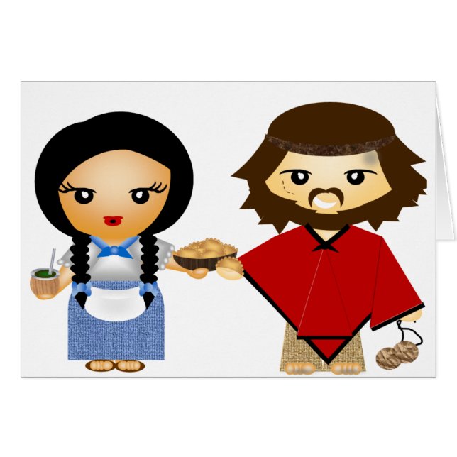 China för la för El-Gaucho y Hälsningskort (Framsidan Horizontal)