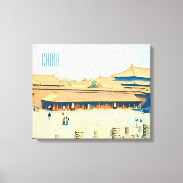 China förbjuden City vintage resor Canvastryck (Framsida)