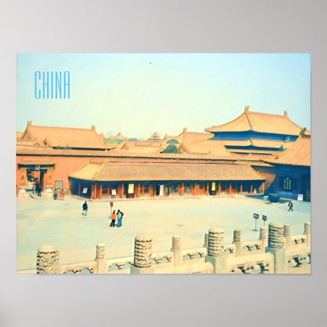 China förbjuden City vintage resor Poster (Framsidan)
