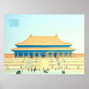 China förbjuden City vintage resor Poster