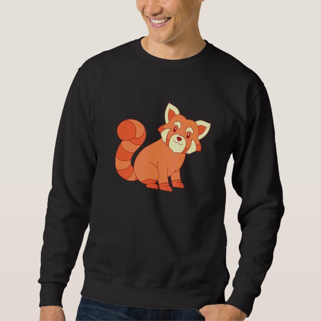 China Forest Wildlife Animal Cute Red Panda Lång Ärmad Tröja (Framsida)
