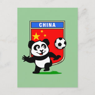 China Fotboll Panda Vykort