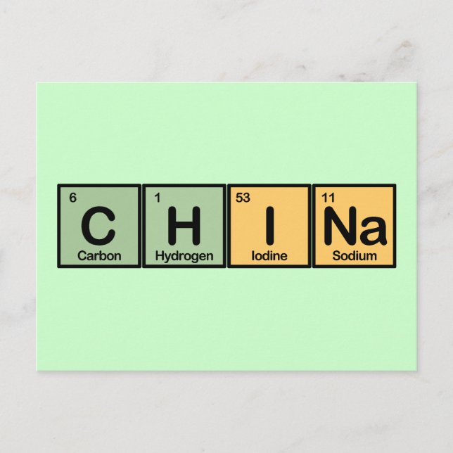 China gjord av Inslag Vykort (Framsida)