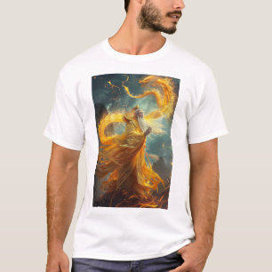 China Golden Dragon Oriental T-Shirt för manar och