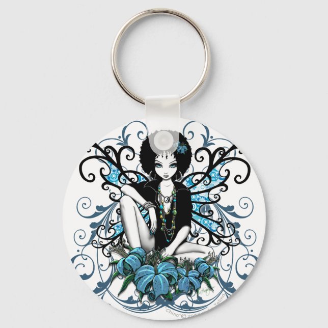 "China" gotiic Retro Flower Fairy Keychain Nyckelring (Framsida)