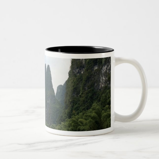 China, Guilin, Li River, flodbåtar Två-Tonad Mugg (Höger)