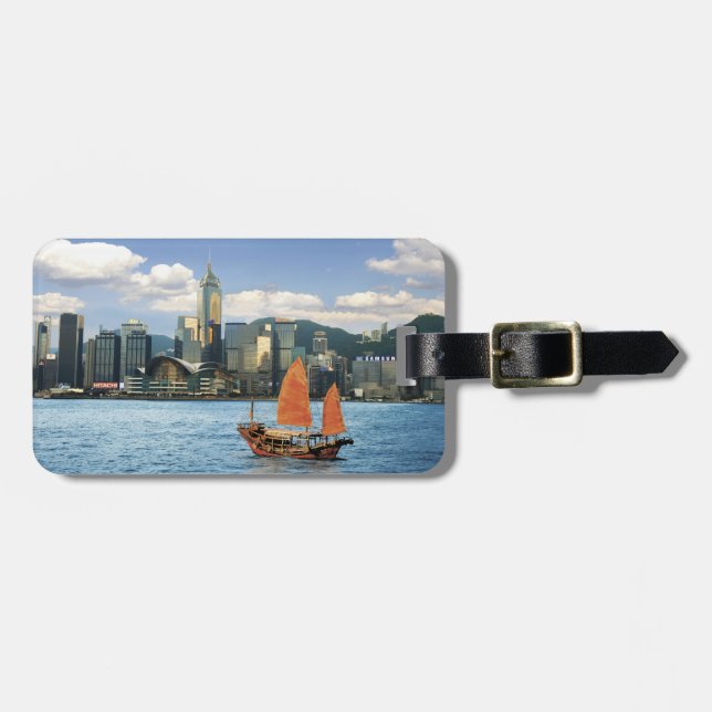 China. Hongkong. Victoria Harbor Hamn.A Bagagebricka (Horisontell Framsida)