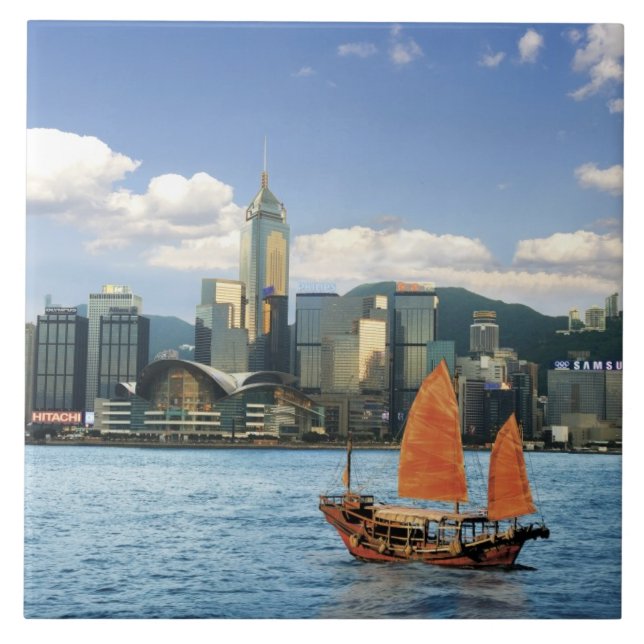 China. Hongkong. Victoria Harbor Hamn.A Kakelplatta (Framsidan)
