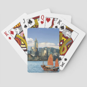 China. Hongkong. Victoria Harbor Hamn.A Spel Kort