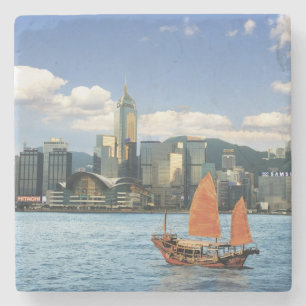 China. Hongkong. Victoria Harbor Hamn.A Underlägg Sten