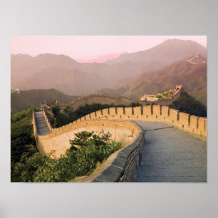China, Huairou County, Sunset över Poster