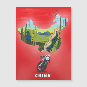 China Illustrated karta-reseaffisch