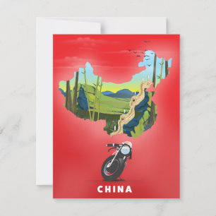 China Illustrated karta-reseaffisch