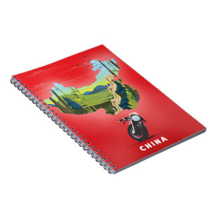 China Illustrated karta-reseaffisch Anteckningsbok