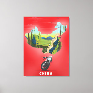 China Illustrated karta-reseaffisch Canvastryck