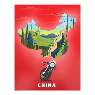 China Illustrated karta-reseaffisch Fototryck