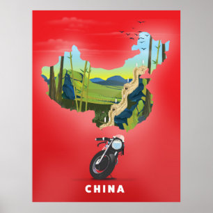 China Illustrated karta-reseaffisch Poster