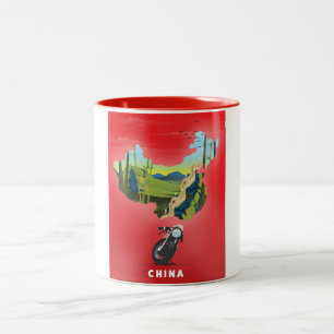 China Illustrated karta-reseaffisch Två-Tonad Mugg