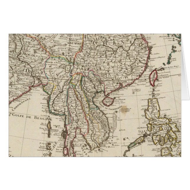 China, Indien, Asien Hälsningskort (Framsidan Horizontal)